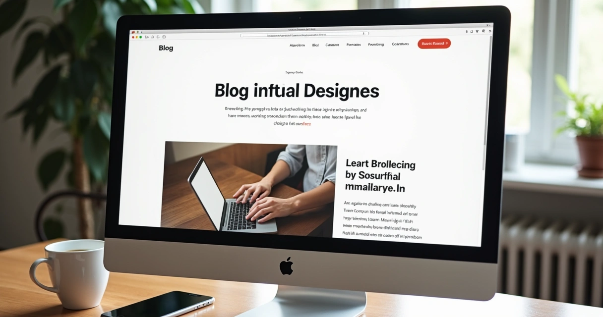 Página de blog com design limpo e navegação fácil 