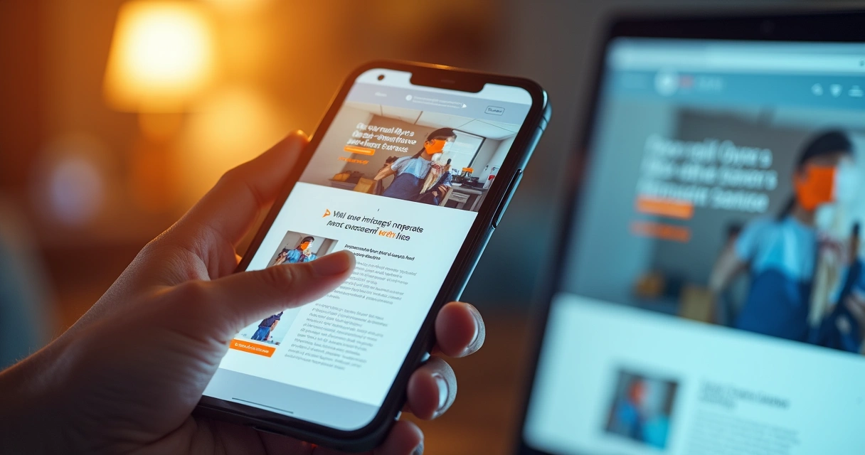 Exemplo de interface digital com layout e cores bem definidos 