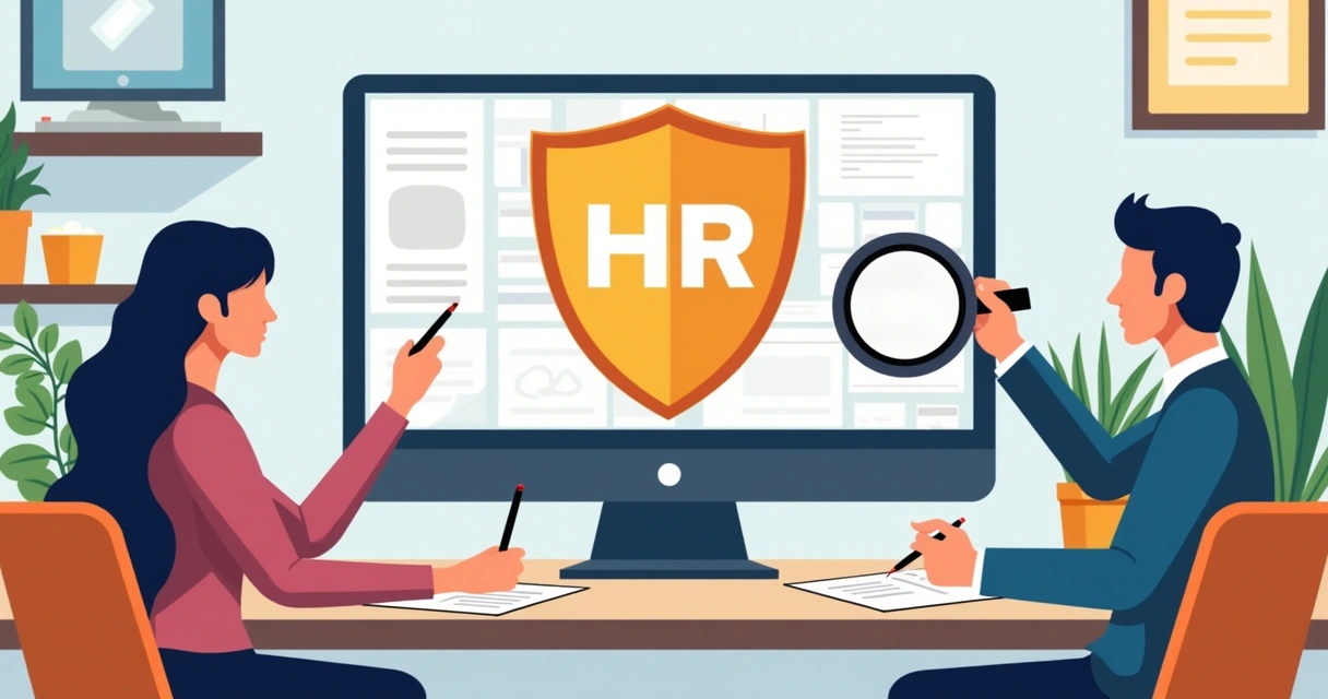 Layout de placa sendo revisado em computador por equipe de RH 