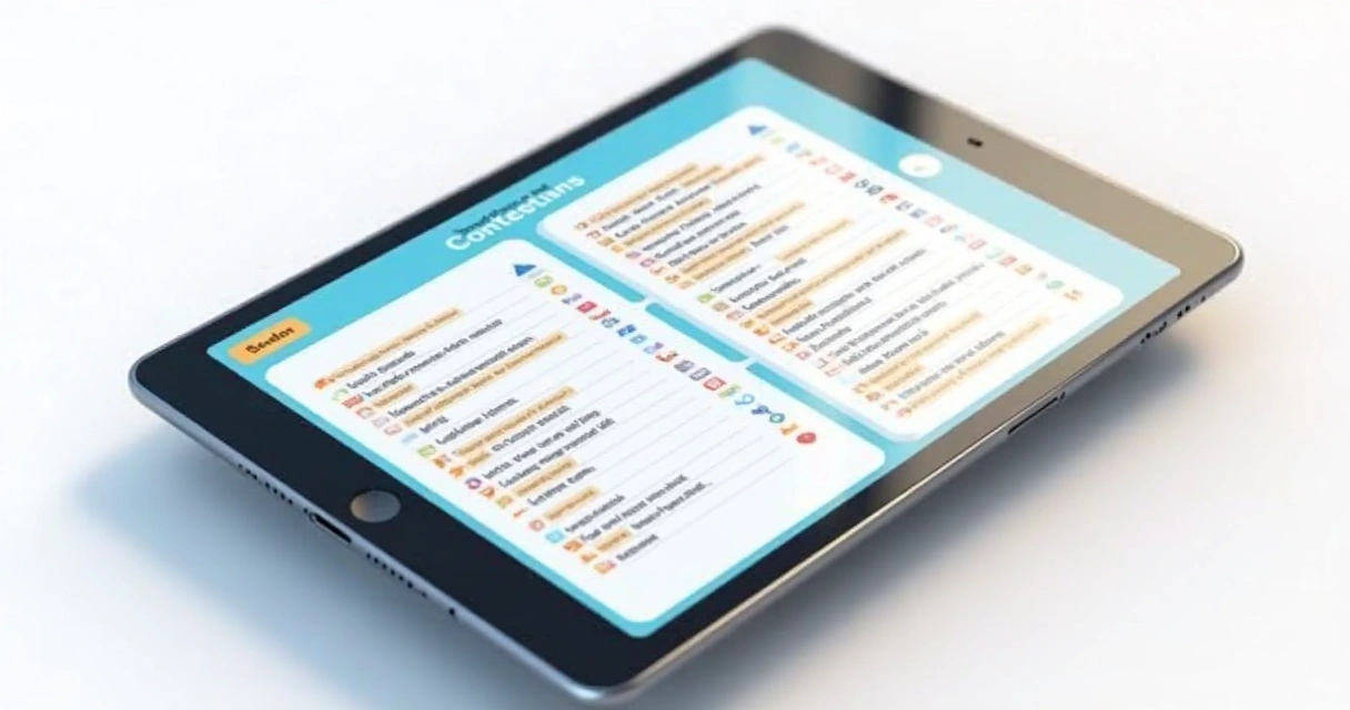 Tela de leitor de e-book mostrando sumário interativo e blocos destacados 