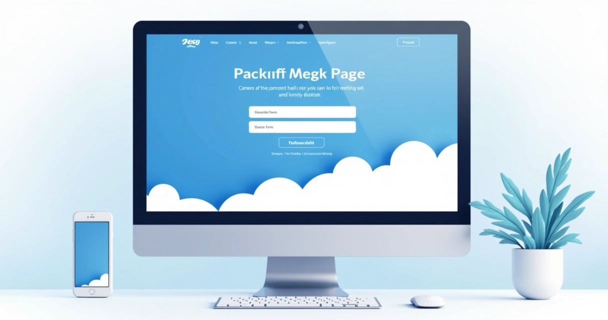 Estrutura visual de landing page conversora com elementos simples em destaque 