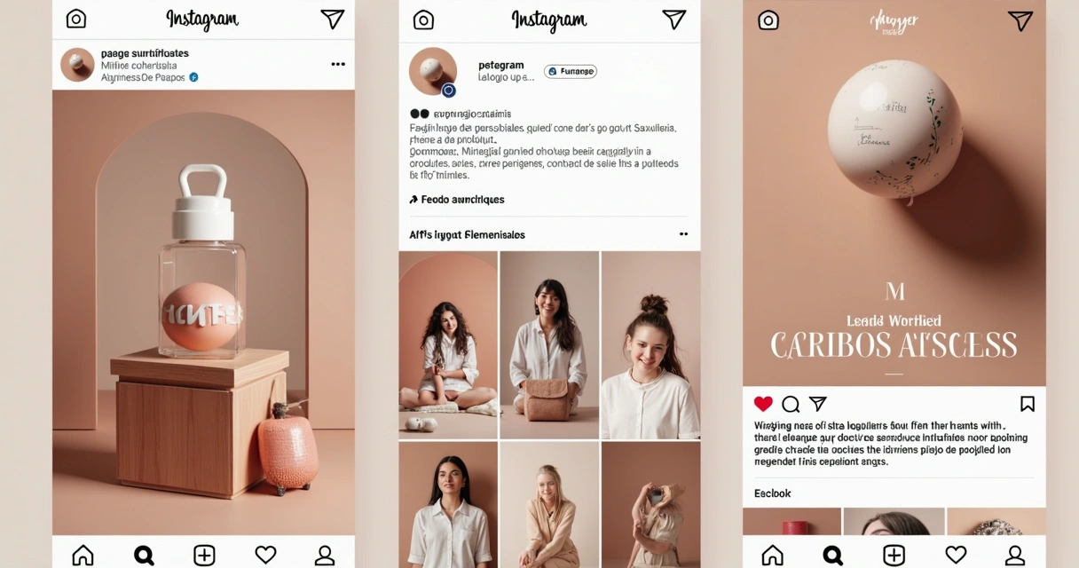 Perfil do Instagram organizando seus destaques, fotos e catálogo. 