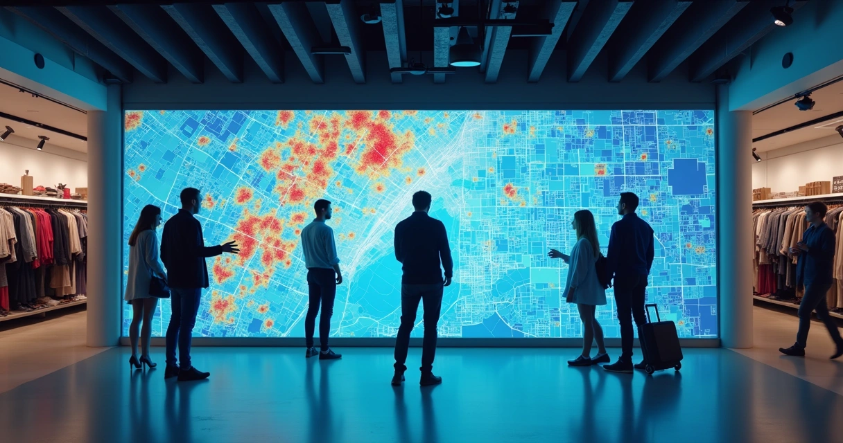 Especialista analisa mapa de calor em loja de varejo 