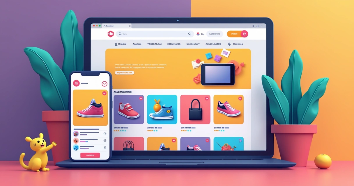 Layout de loja online no Brasil em tablet e smartphone 