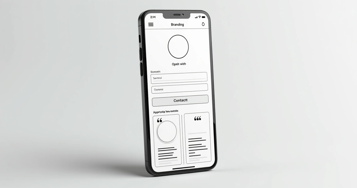 Wireframe de um layout mobile first para landing page 