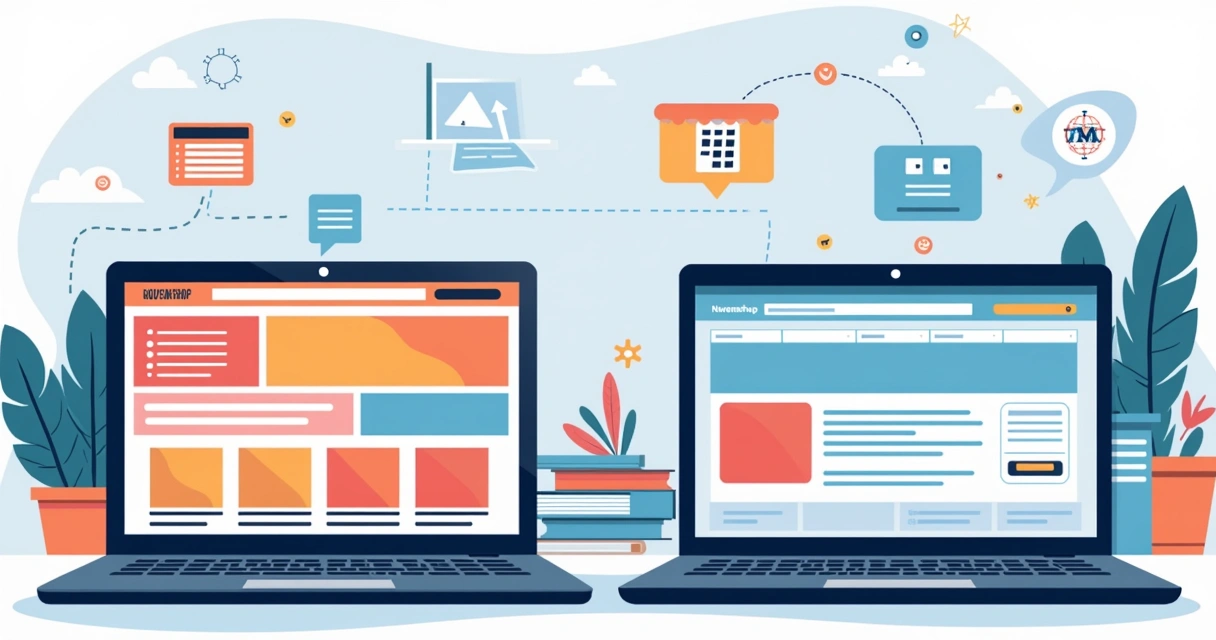 Comparação visual de layouts disponíveis na Nuvemshop e Loja Integrada 