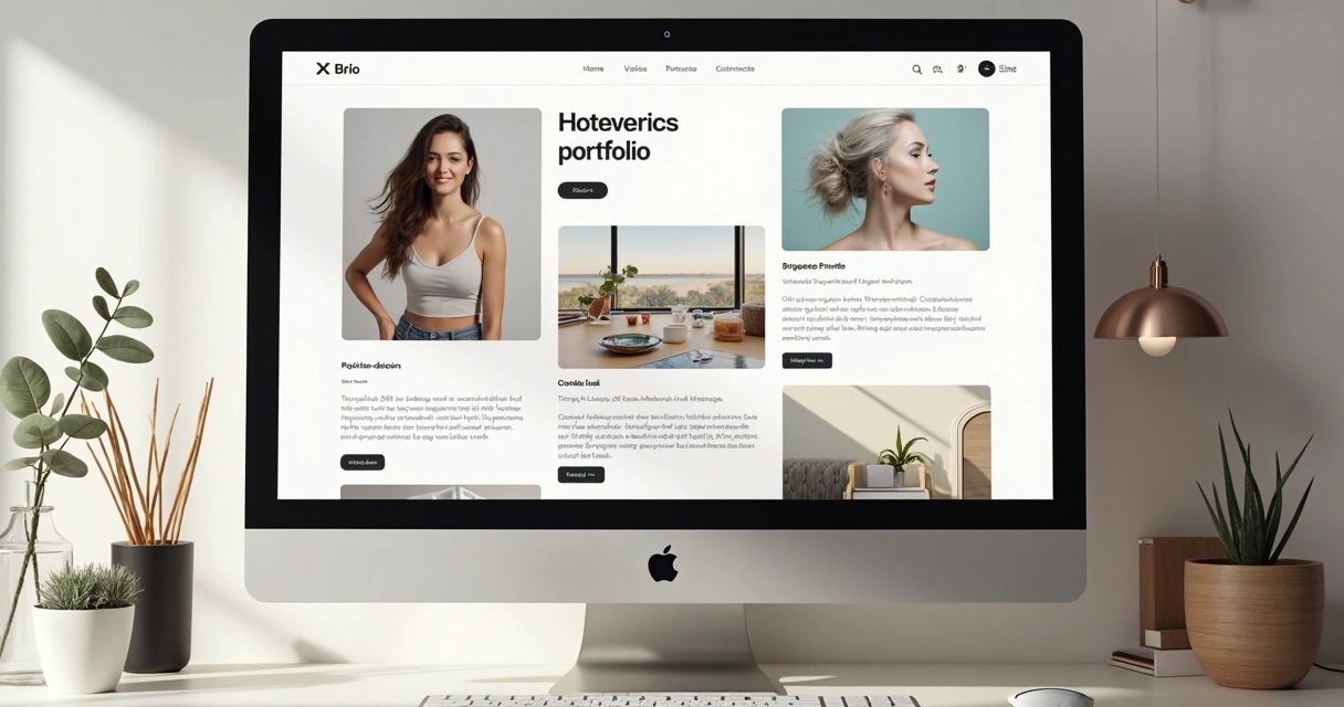 Layout organizado de portfólio profissional online 