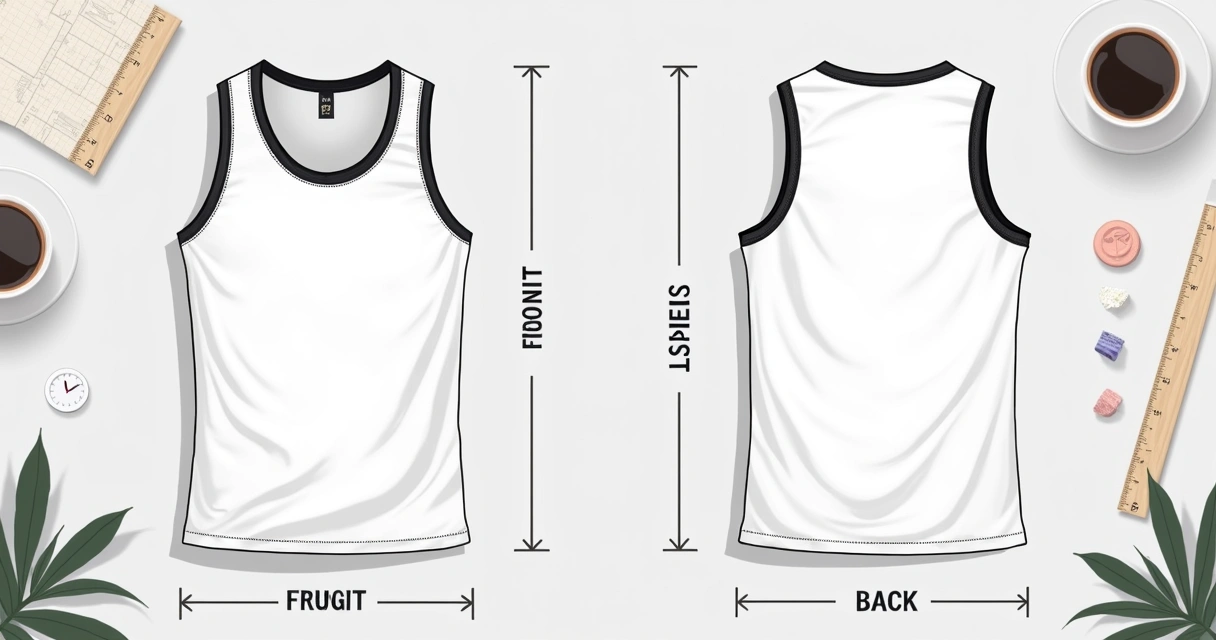 Mockup de regata com áreas de personalização na frente e nas costas 