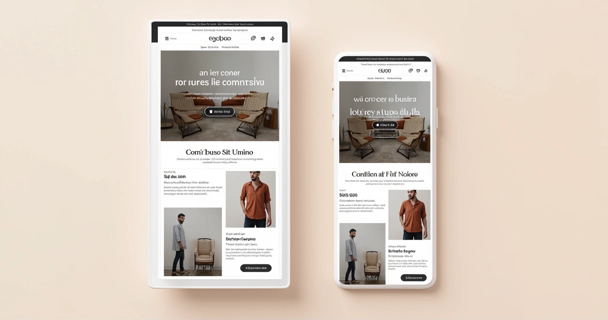 Design de e-mail para e-commerce adaptado para desktop e smartphone 