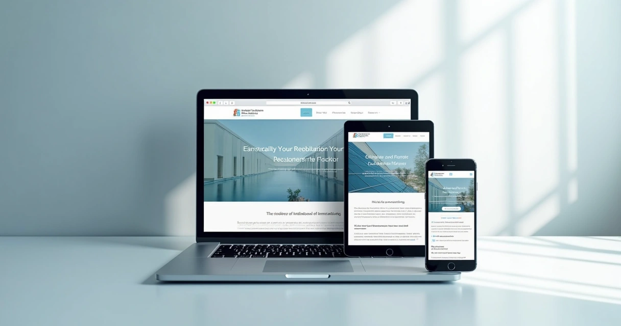 Representação visual de um layout responsivo em vários dispositivos
