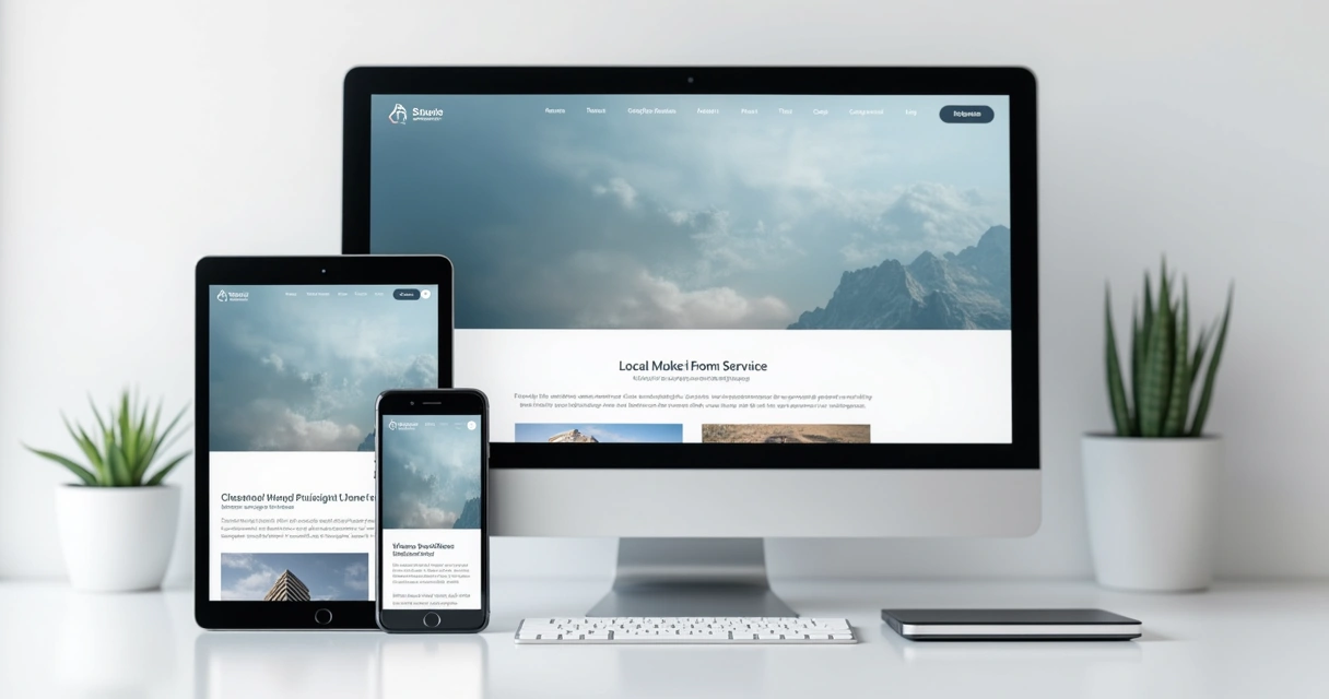Layout responsivo de site exibido em diferentes dispositivos 