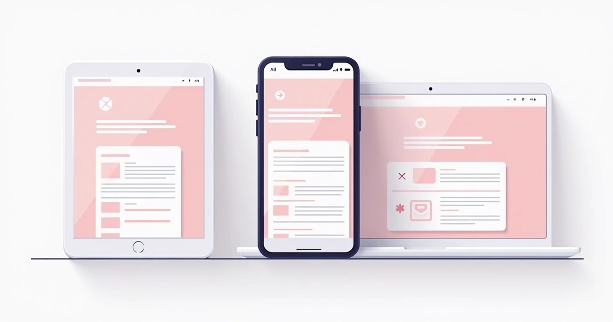 Modelo de página de vendas exibido em celular, tablet e notebook 