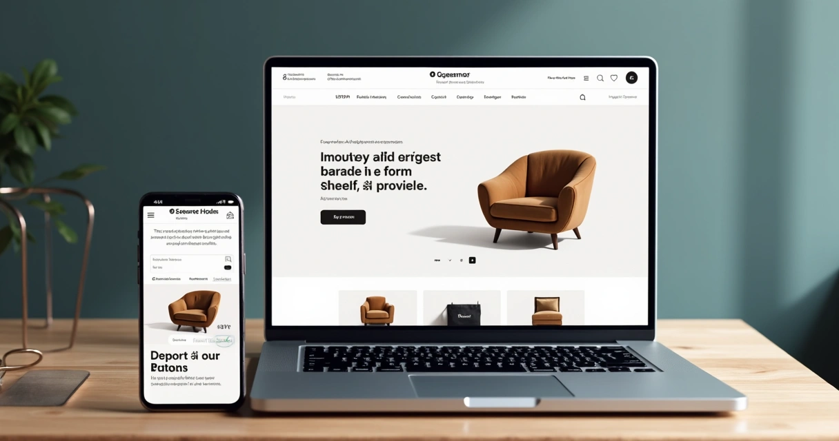 Visualização de página de vendas em dispositivos móvel e desktop