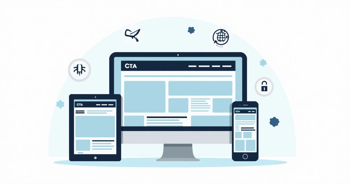 Site exibido em diferentes dispositivos, com menus e imagens otimizados 