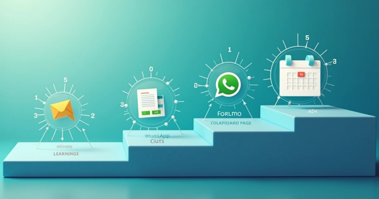 Conceito digital de jornada do lead até agendamento de sessão 