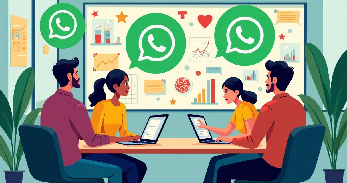 Equipe criando campanha de captação de leads no WhatsApp 