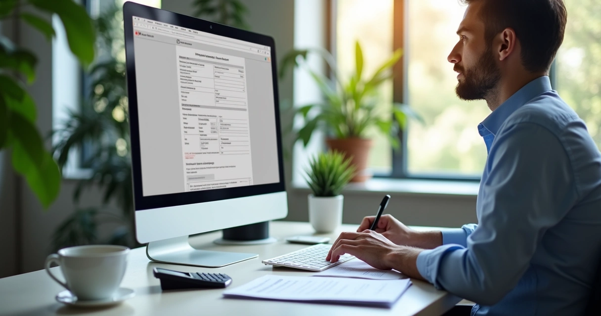 Pessoa completando formulário de captura para contabilidade 