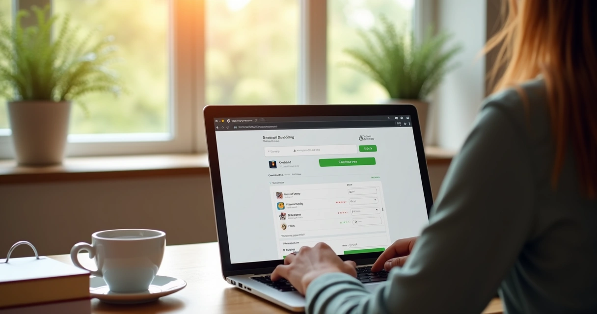 Cliente finalizando compra digital em notebook