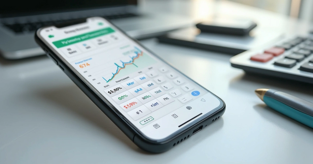 Tela de aplicativo de calculadora empresarial digital 