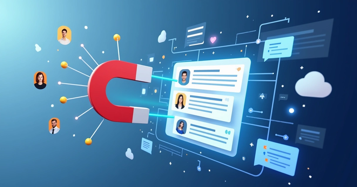 Ilustração de lead magnet para LinkedIn com automação 