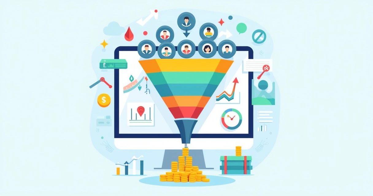 Nutrição de leads representada por funil de vendas digital 