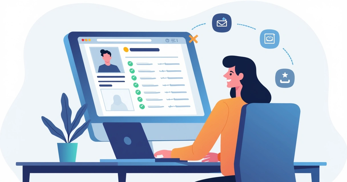 Vendedor revisando dados de lead em notebook 