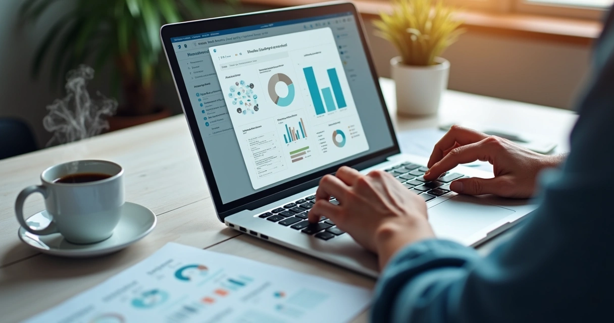 Pessoa baixando ebook sobre SaaS em notebook 