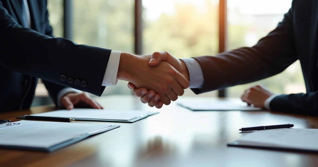 Aperto de mãos entre vendedor e cliente ao fechar negócio