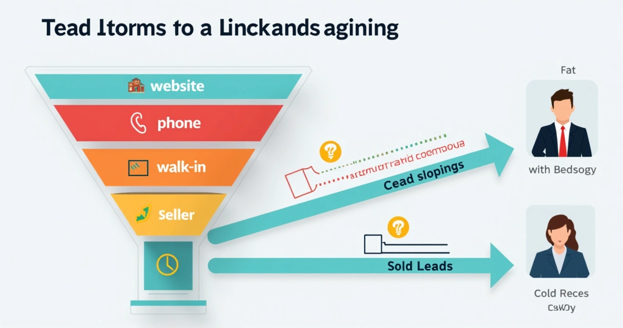 Representação visual de lead scoring e direcionamento no funil de vendas 