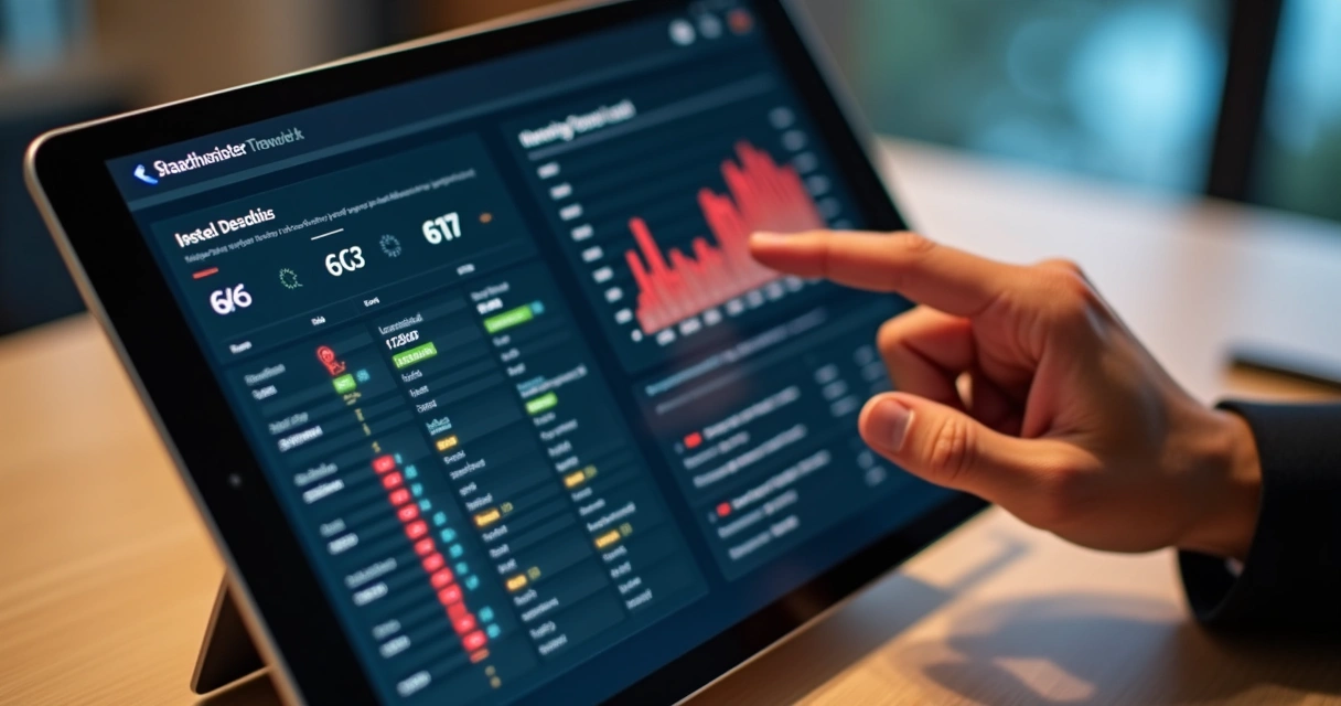 Painel digital mostrando sistema de pontuação de leads 