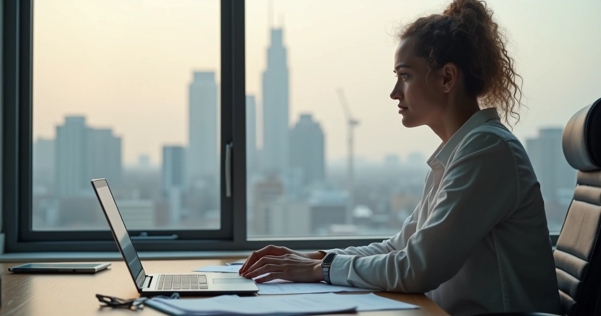 Leader taking a quiet moment at desk 