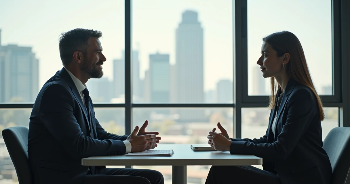 Leader listening attentively to employee in office setting