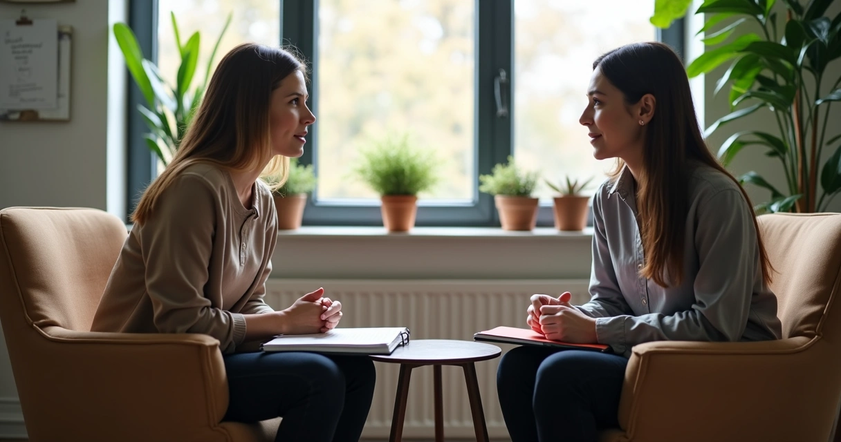 Leader and employee having a trust-building conversation 