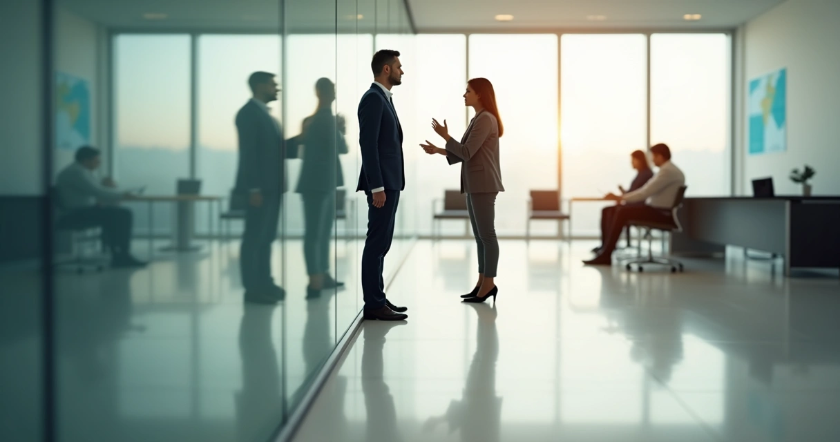 Leader facing fragmented shadow reflection revealing hidden sabotage patterns 