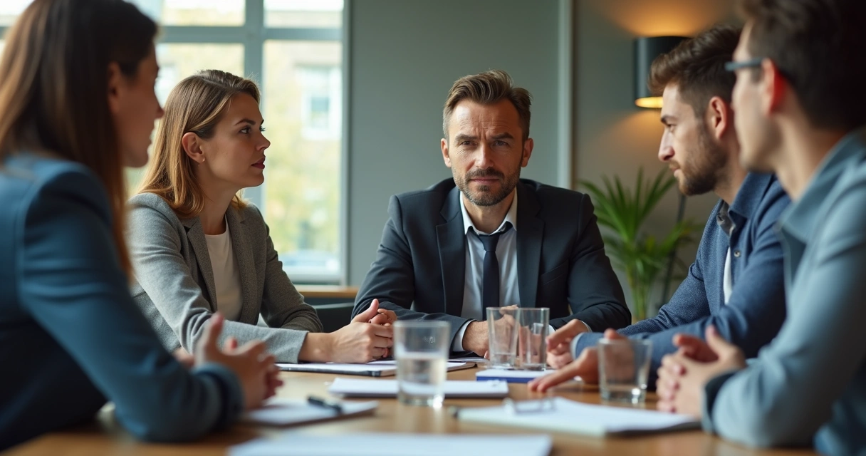 Leader listening carefully while team member speaks 