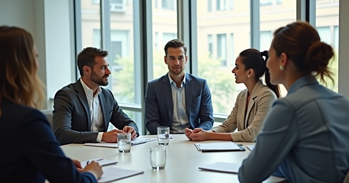 Leader listening closely during a team meeting