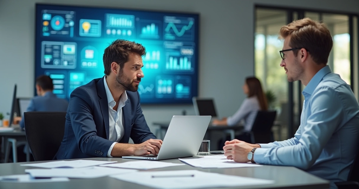 Leader mentoring a new team member at a desk