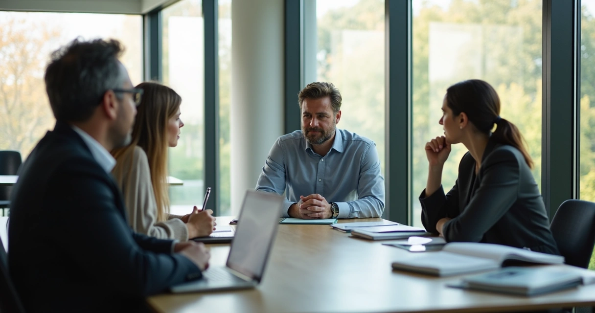 Leader pausing during a team meeting