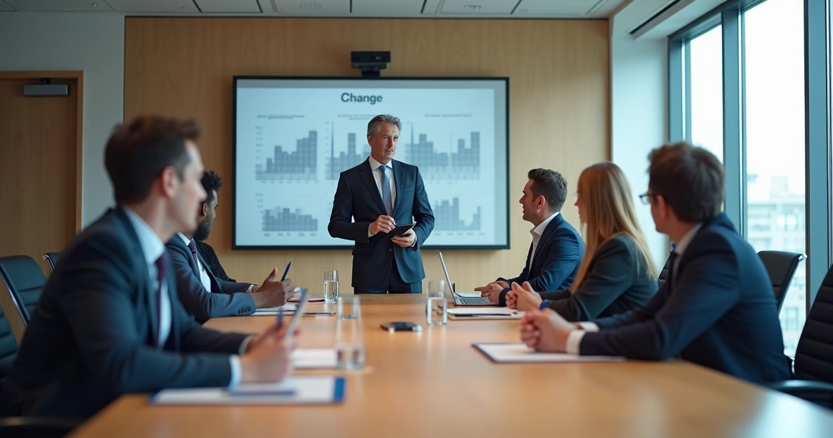 Leader observing subtle resistance signals in a team meeting room 