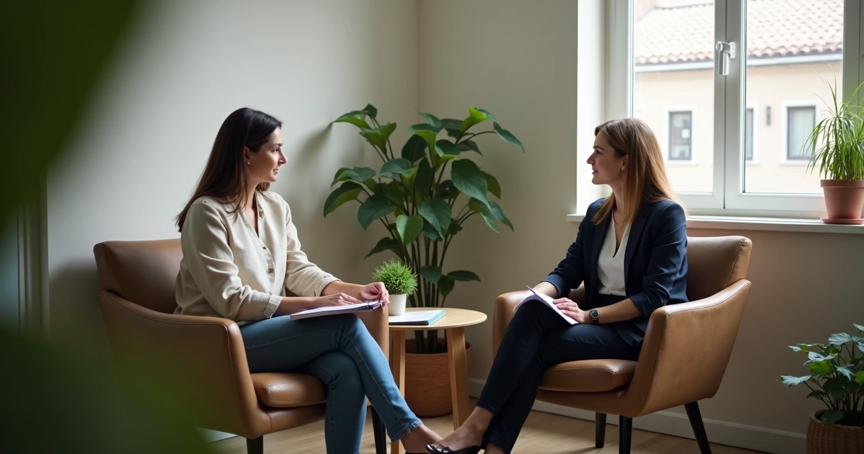 Manager speaking privately with an employee