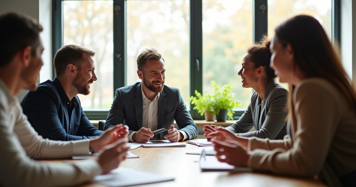 Leadership team sharing and accepting emotions in a meeting