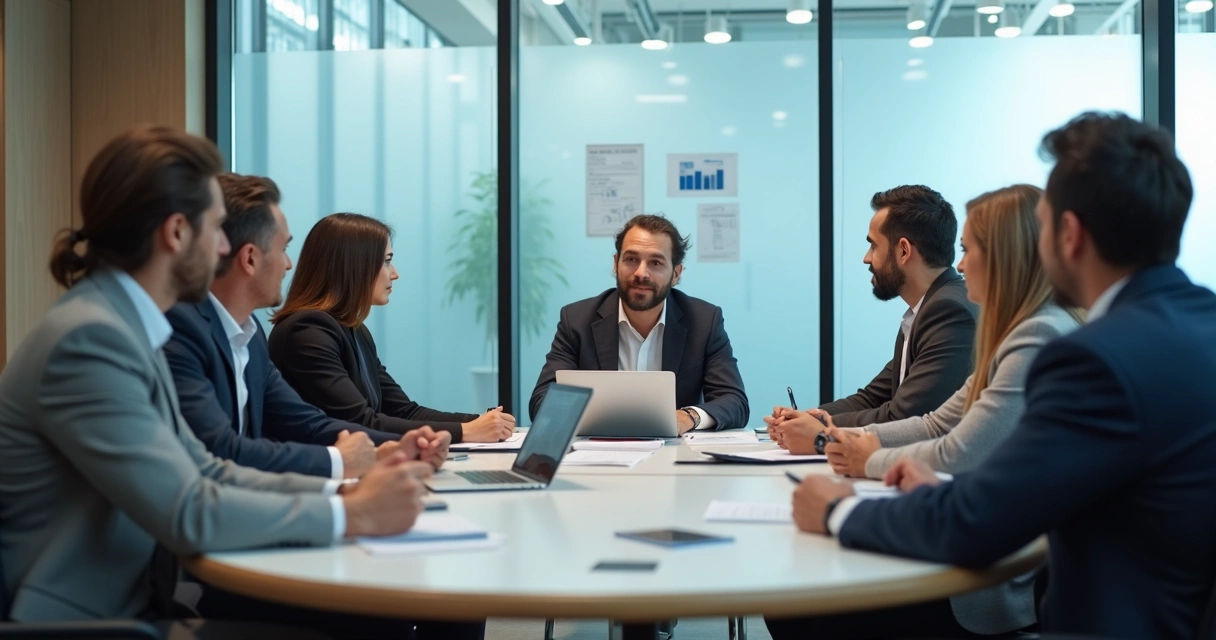 Leader speaking openly in a team meeting