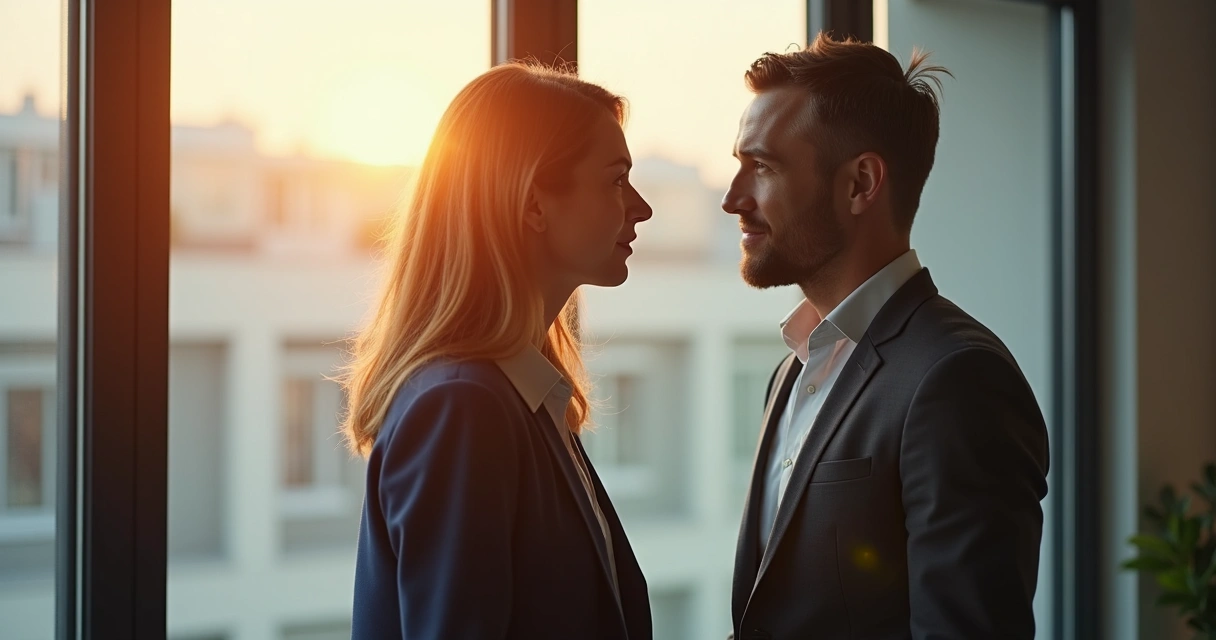 Leaders in a private, emotional conversation