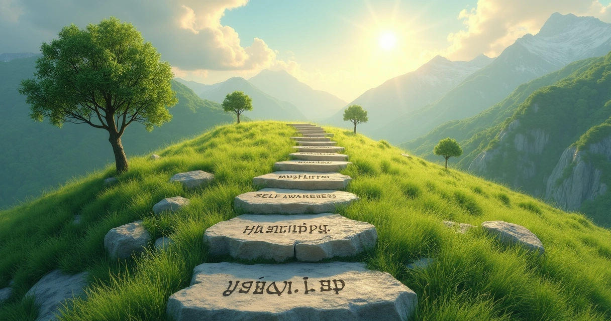 Steps on a path symbolizing growth in leadership 