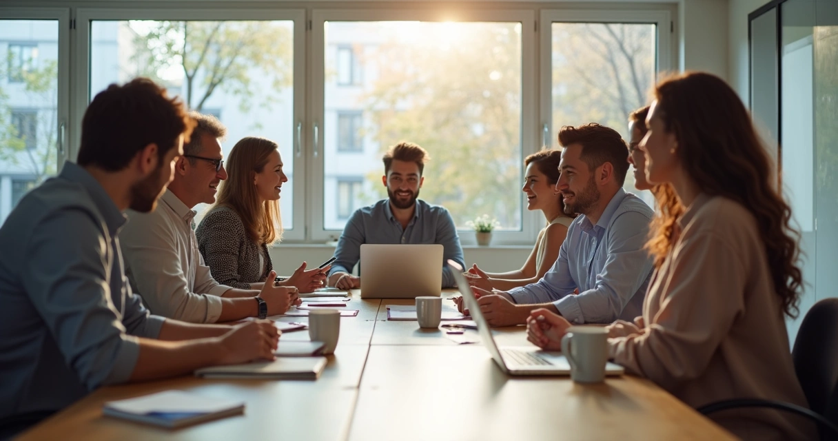Diverse team in a meeting with respectful body language and attentive listening