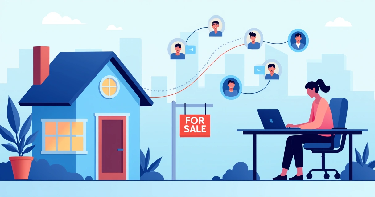 Representação visual de leads digitais em imobiliária