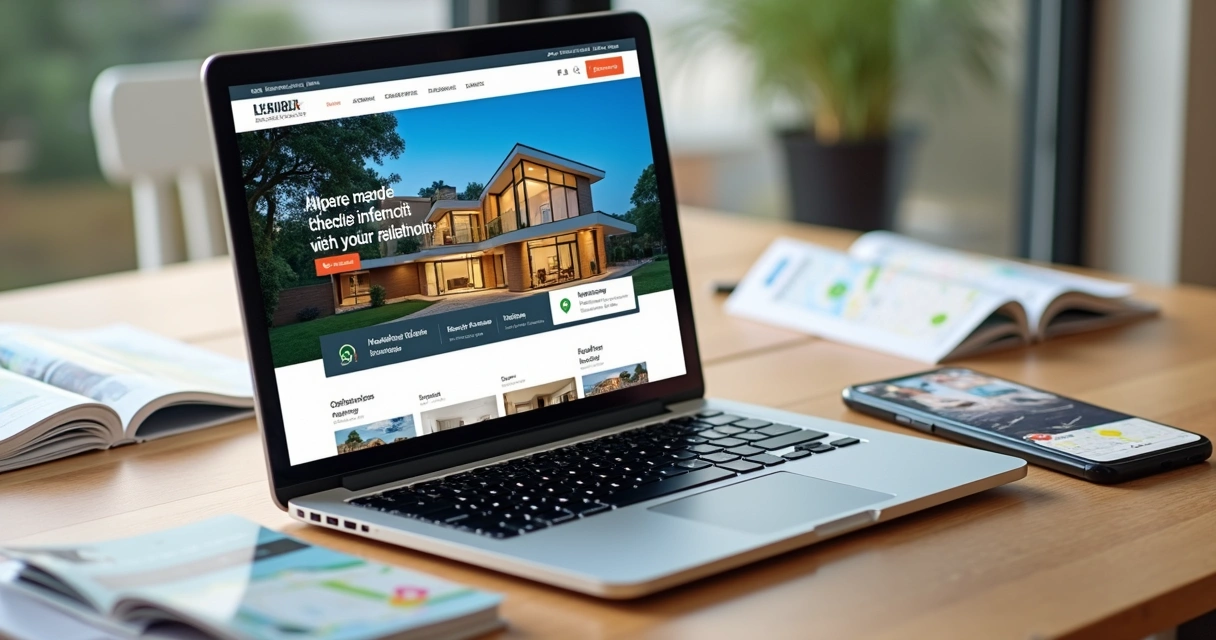 Site imobiliário integrado mostrando landing page de um imóvel