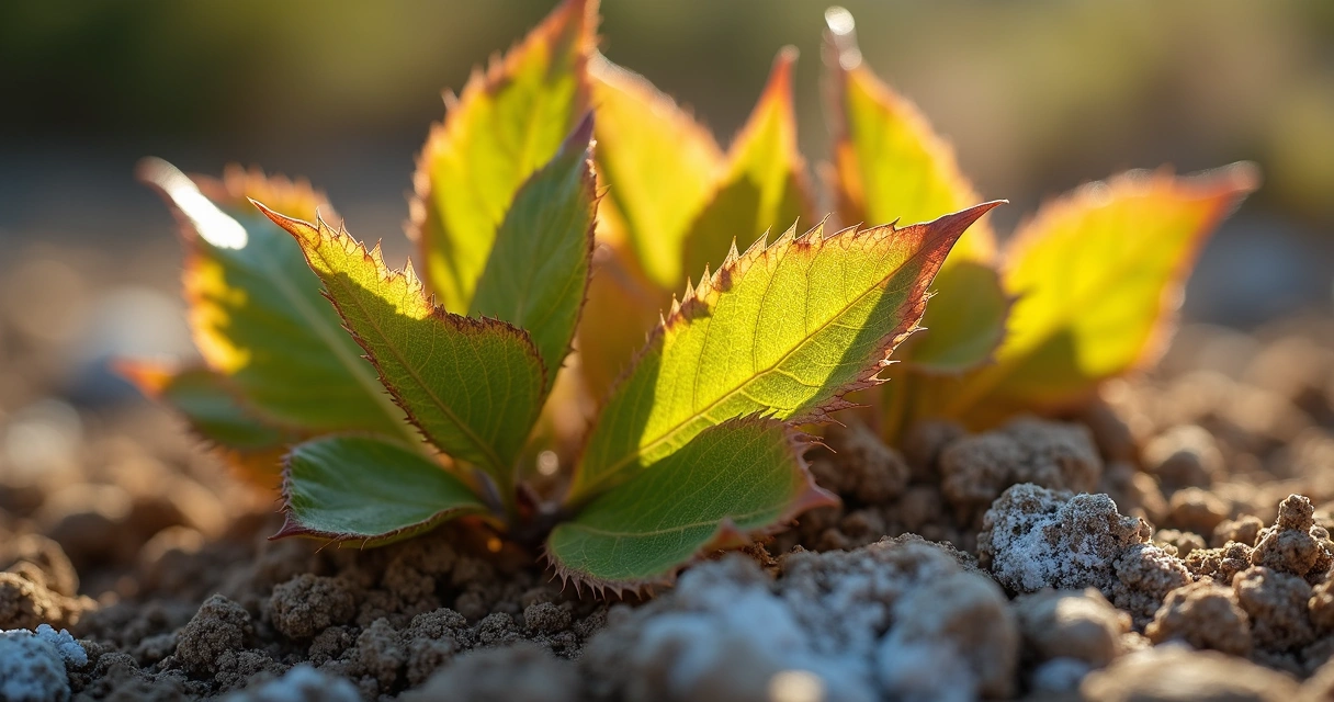 Yellowing leaf edges from drought and graywater stress 
