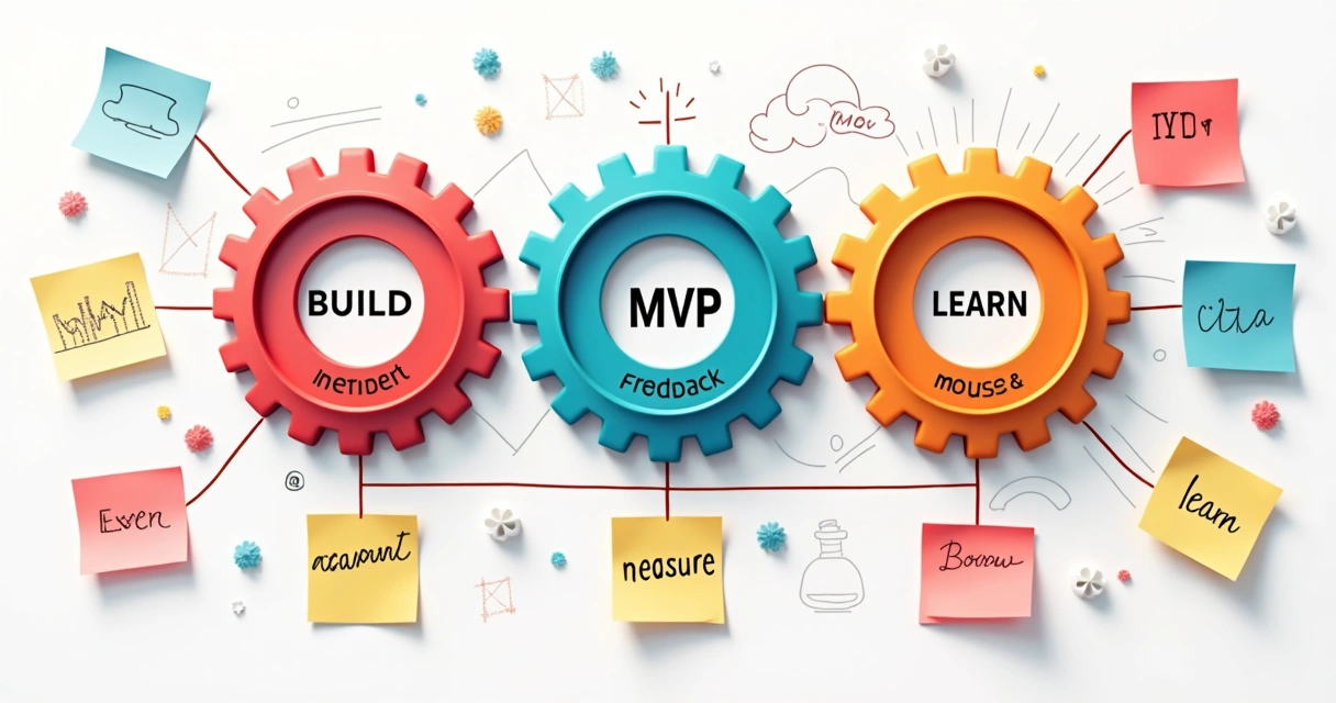 Colorful wheels showing MVP iteration process 