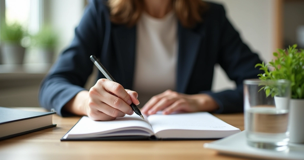 Person writing a learning moment in a journal